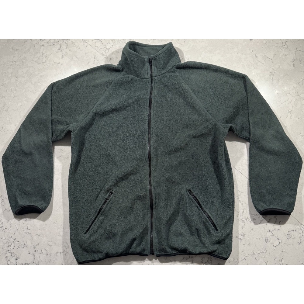VTG 90s World Famous Sports Jacket Mens Large Tall Green Fleece Zip Made in USA